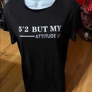 Black Graphic Tee with Attitude Print